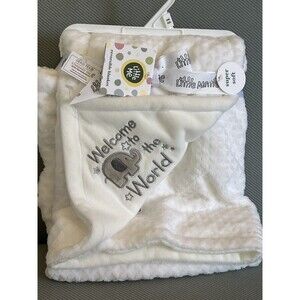 Little Me Welcome To The World Reversible Baby Blanket Embroidered Elephant New